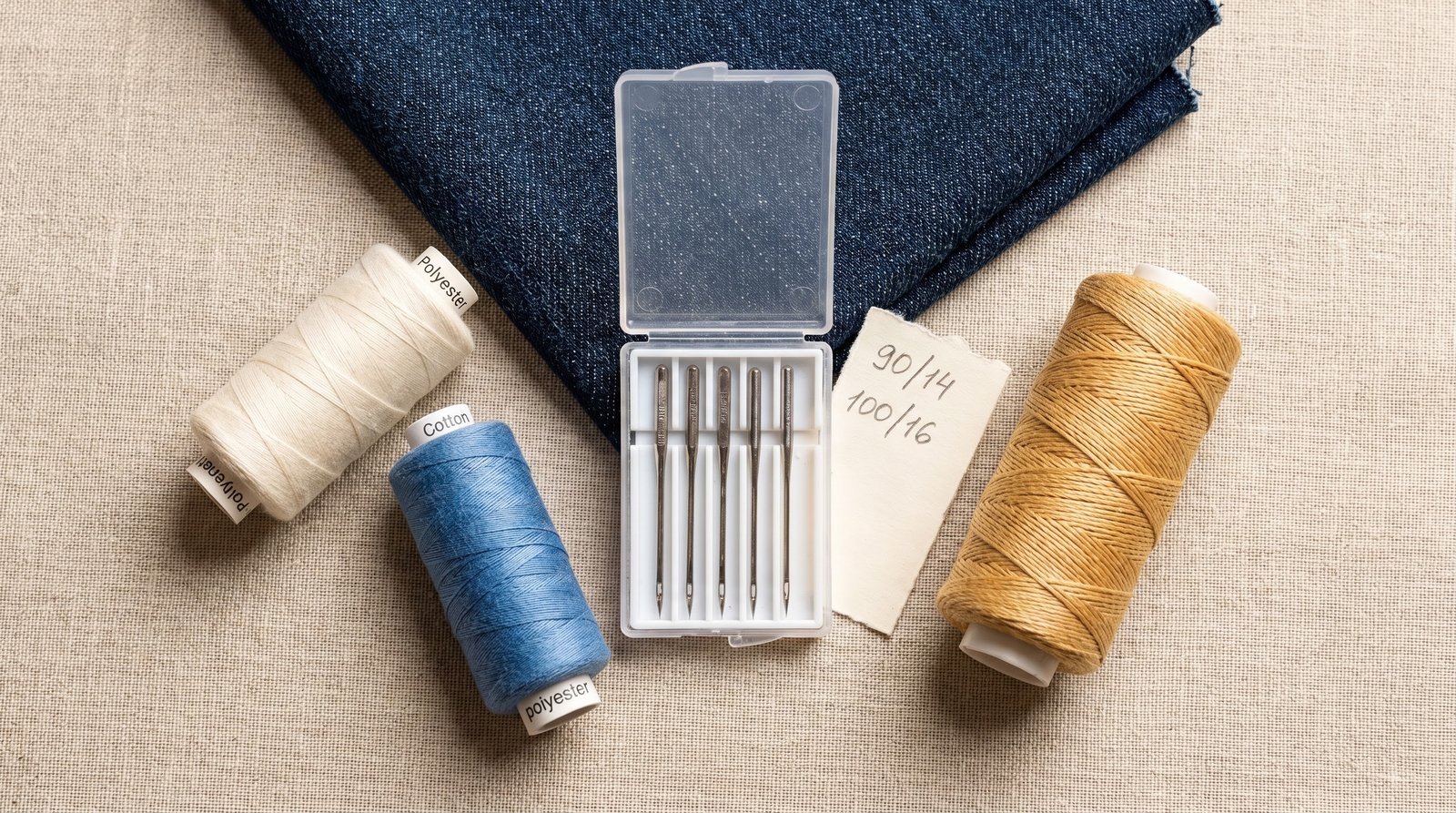 A denim sewing machine needle